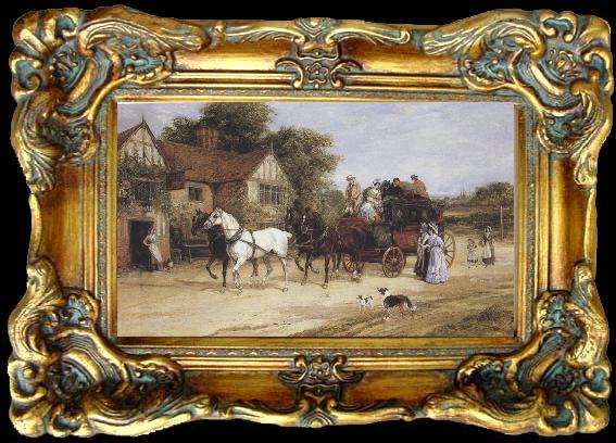 framed  Heywood Hardy The London Mail leaving The Three Crowns (mk37), Ta045